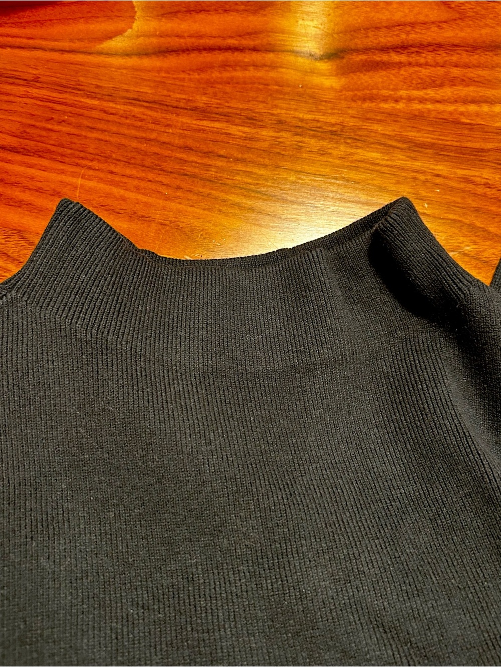 Lands' End Sleeveless Black Mock-Neck Tie-Waist Knit Dress - Picture 8 of 11